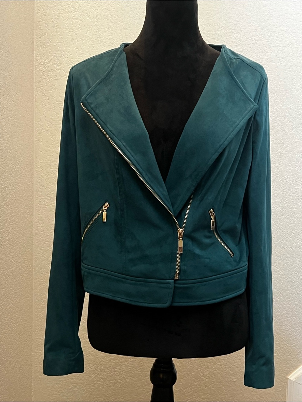 Teal Suede Moto Jacket - Women’s Zipper Coat from Macy’s